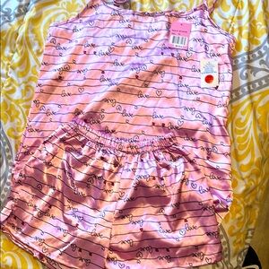 Pink Love Print Pajama Set